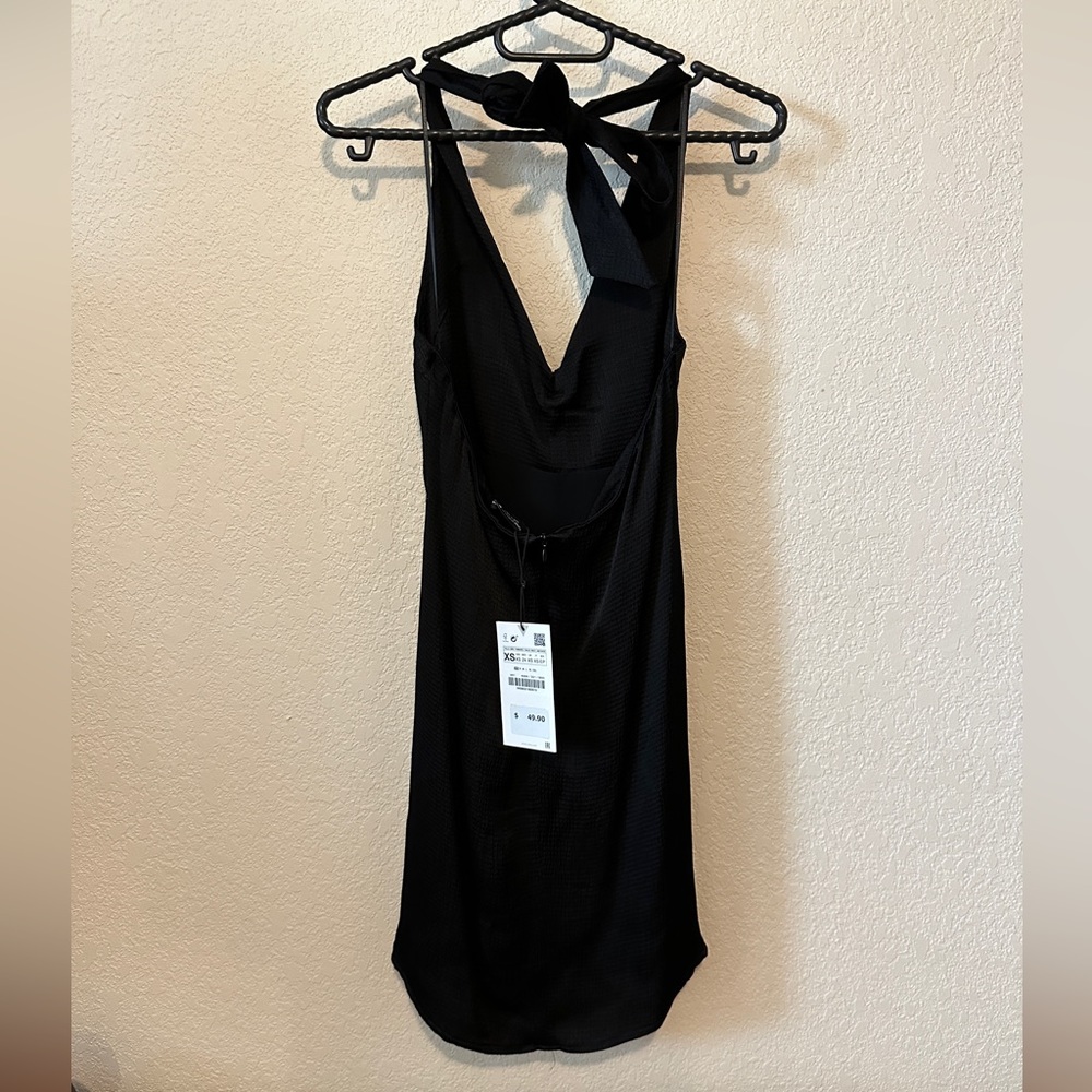 NWT Zara Structured Satin Effect Dress XS - Picture 10 of 11